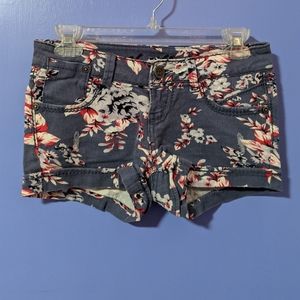Floral jean shorts